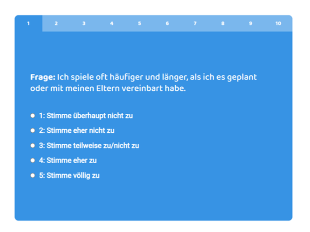 Einstiegsbild Selbsttest Fragebogen zur Spielsucht