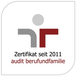 Grafik zeigt das Logo Beruf und Familie