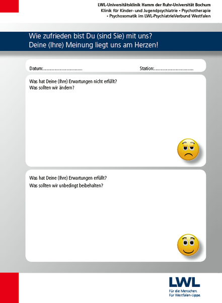 Meinungskarte mit gelben Smiley´s